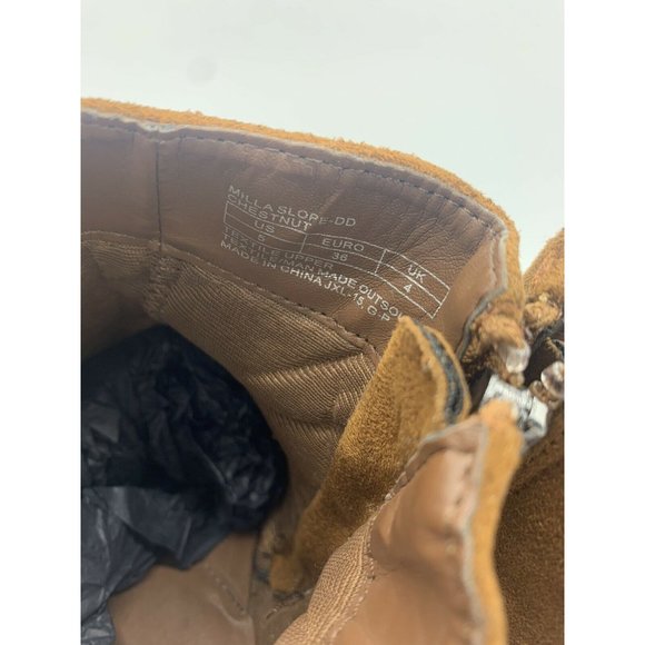 Tahari Milla Slope Chestnut Brown Size 5 Ankle Zip Up Fringed Booties EUC - Picture 5 of 10